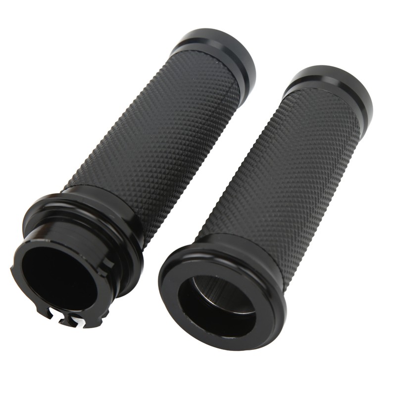 1 Pair 25mm Motocycle Handlebar Grips Black Comfortable Grasp Anodized