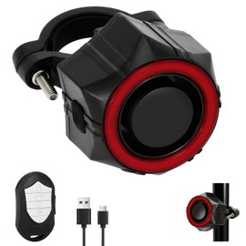 USB Bike Alarm with Remote - 110dB Loud Anti Theft Vibration Rechargeable Motorcycle Alarm, IP65 Waterproof Bicycle Alarm, Adjustable Volume Alarm System for Ebikes Moto Ebike Bicicletas Bikes Scooter