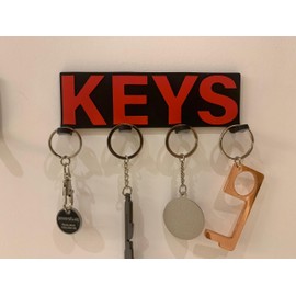 3dcrafter Key Holder for Wall self Adhesive no Drill Requires Small Hook for Home Decoration Door Wall Bathroom or Kitchen Mounted Hanger (red)