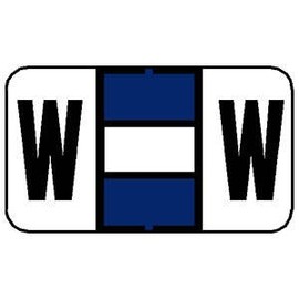 15/16" H x 1-5/8" W Dark Blue Jeter Compatible 1" Alpha Label 'W' (500/Roll) - TBBS-91543