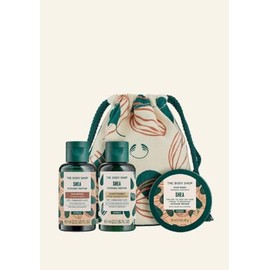 The Body Shop Shea Shampoo, Conditioner Mini 60ml, Hair Scalp Scrub 50ml Pouch Set