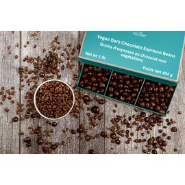 Andy Anand Vegan Dark Chocolate Espresso Beans, Handcrafted, All-Natural, Luxurious Gift Boxed Treat (1 lb)