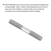 sourcing map Double Ended Stud Screws (M4 Thread 30mm Length)