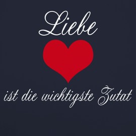 Kitchen – Love Is The Most Important Ingredient Hobby Apron with Front Pocket for Men and Women - 80 cm x 73 cm (H x B) navy blue