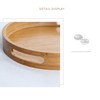 Serving Tray Bamboo Wood Color Round Tray For Water Tea