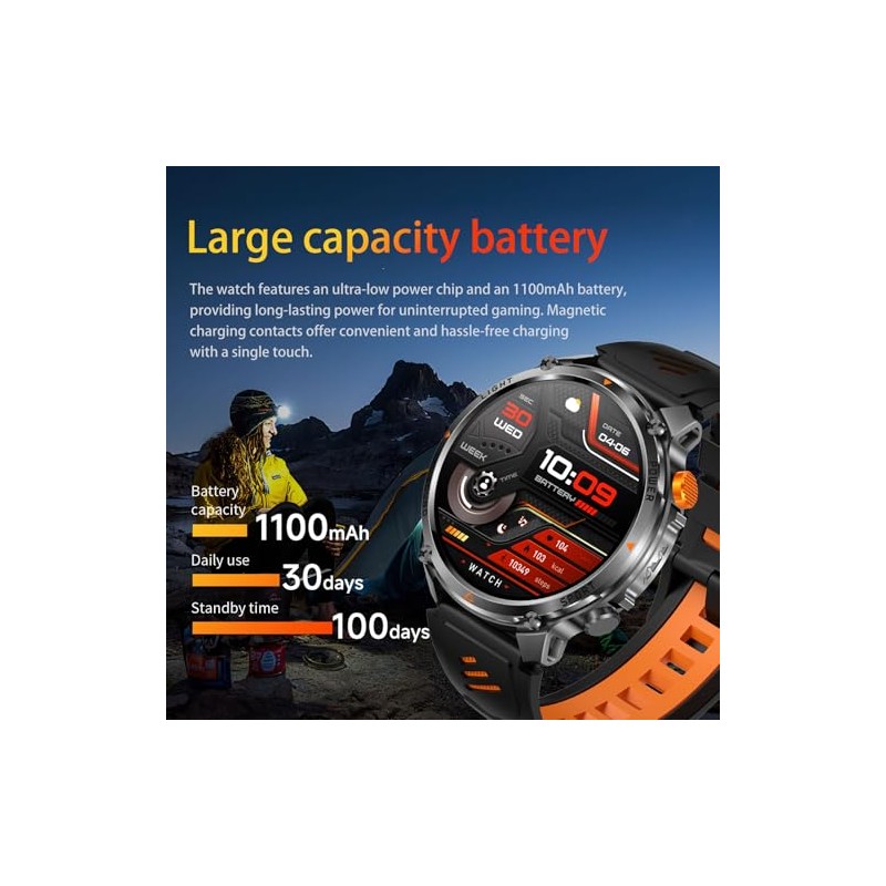 MIlitary Smart Watch with Compass/Flashlight for Android & iPhone (2