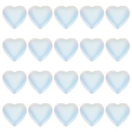 PH PandaHall 20pcs Herz Kristalle Steine Kristalle und Steine Opalite Liebe Edelstein Tasche Stein Natürlicher Stein Herz Palm Stein Sorge Stein für Valentinstag Geschenk Craft Home Decor 2cm