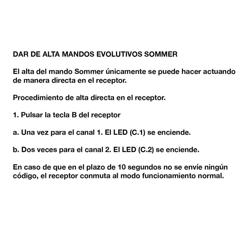 Sommer Pearl 4018 Garage Control