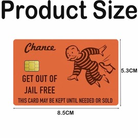 6 PCS Get Out of Jail Free Card, Credit Card Sticker, Credit Card Stickers, Matte Sleek Waterproof Debit Card Stickers, Credit, Debit, Bubble Decals for Personalizing Small Chip