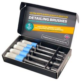 DoitEasy® UK 5x Professional Premium Detailing Brushes, Ultra-Soft, Non-Scratch, For Cleaning/Washing Cars. Each Detail Brush Is Safe For Valeting Delicate Surfaces, Inc. Paintwork & Alloy Wheels
