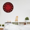 Red & Gold Wall Clock Chinese Calligraphy Round Clocks Wall