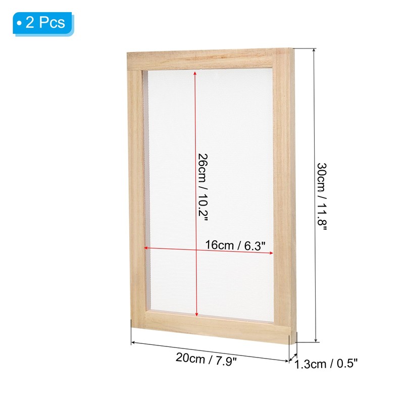 PATIKIL 11.8"x7.9" Wooden Paper Making Screen, 2 Pack Paper Making