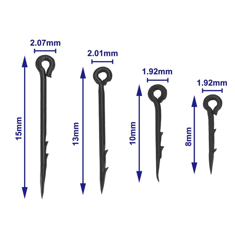 ECSiNG 60pcs Metal Bait Spike Carp Fishing Hook Fishing Hooks