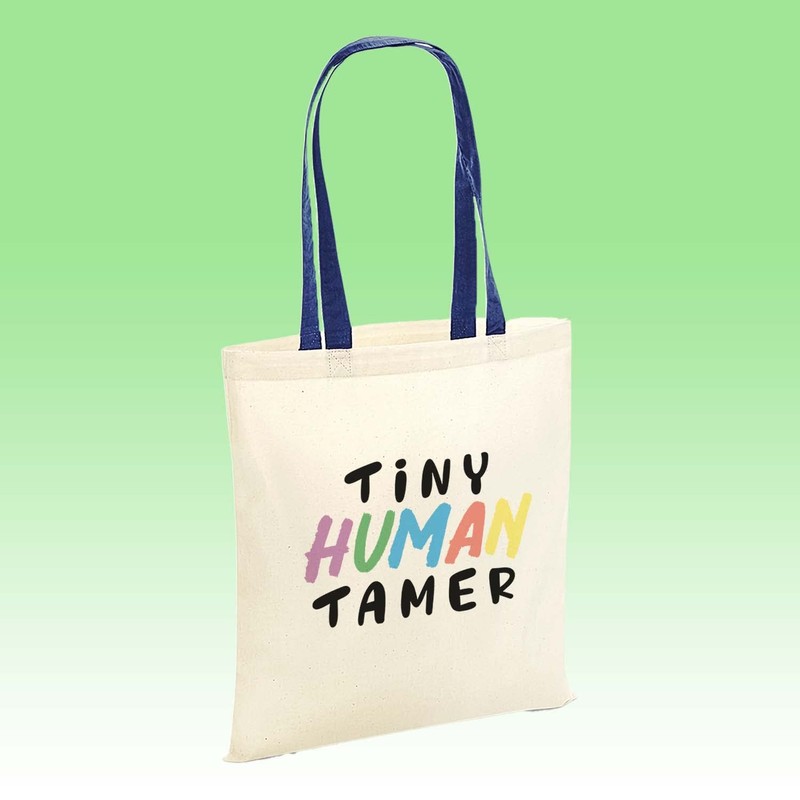 Tiny Human Tamer Tote Bag Cotton Shopper - Novelty Funny