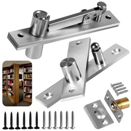 SKMYL Door Pivot Hinges,Invisible Hinge System with Ball Catch Hardware for Max 200 Lb Heavy Duty Wood Doors & Hidden and Secret Bookcase, Murphy Bookshelf (2)