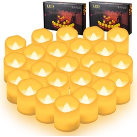 Nasjac Velas LED Sin llama, 24/48 Luces Impermeables Velas Eléctricas Luz de Té de Decoración Mexica, Iluminación Candelita Efecto Llama de Interiore Exteriore, Regalo Para Navidad/Año Nuevo/Bodas