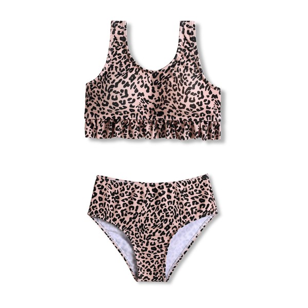 Arshiner Girl's Bikini Set Two Piece Leopards Printed Swimsuit Bathing