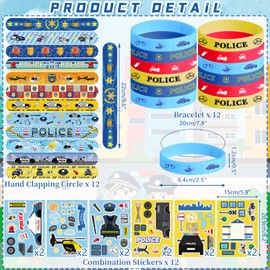 Obussgar Police Party Favour Supplies Including Police Gift Bags, Stickers, Badges, Bracelets for Police Theme Birthday Party