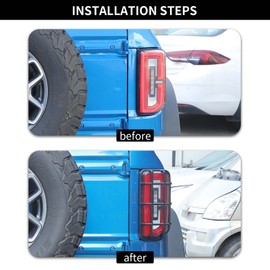 Hoolcar Tail Light Guards Rear Light Cover Protector Compatible with 2021-2022 Ford Bronco, Carbon Fiber, 2PCs, Exterior Accessories