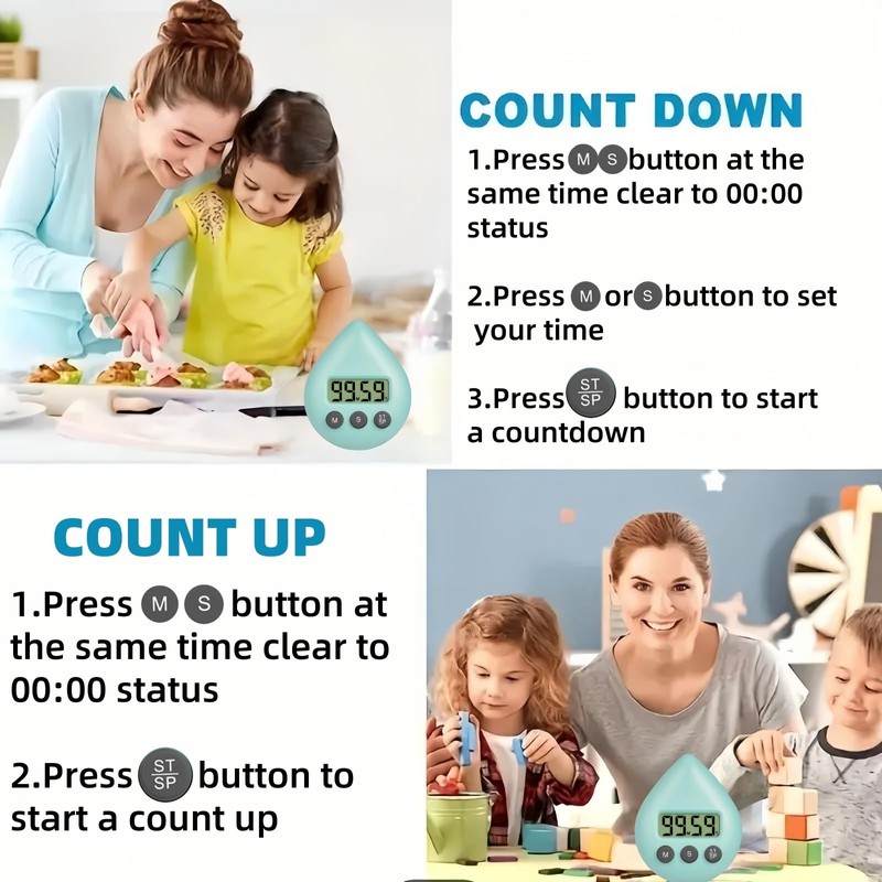 Waterproof Digital Shower Timer,Digital Shower Timing Tool,Features Toilet Timer with