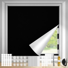 LALAGO 300 x 145 cm Roof Window Blackout with 35 Velcro and 12 Suction Cups, 100% Blackout Fabric and Roller Blinds Blackout Indoor No Drilling for Windows and Velux for Bedroom and Children's Room
