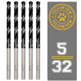 5/32 Inch Drill Bit (5 Pack) Industrial Grade M35 Cobalt Titanium Aluminum Nitrite - 5/32" Diameter & Total Length of 3-1/2" with Working Length of 2" Easily Drill Into Metal, Steel, & Aluminum