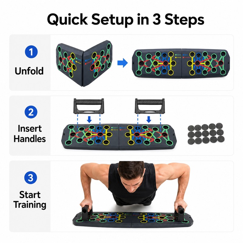 Push-Up Board Set for Strength Training – Foldable Fitness Board