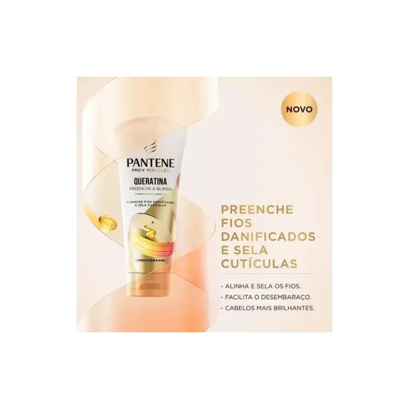 Kit Shampoo Acondicionador Pantene Pro Milagros Queratina 300ml