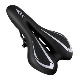 MSDADA Road Bike Seat Mountain Bike Saddle - Soft Cushion Padded Gel Bicycle Seats for Comfort Men Women - Comfortable Waterproof BMX MTB Seat Bicycle Saddles Accessories for City/Exercise Bikes -Gray