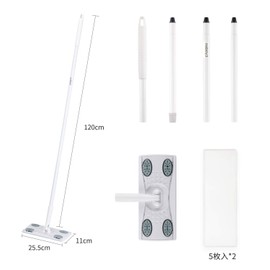 Eyliden Floor Wiper, Main Body, Wiper, Flooring Wiper, Joint Type, Wiper, Gray & White, Floor Mop, Flat Mop, Floor Cleaning Tool, 10 Dry Sheets