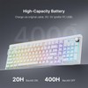 MEETION Wireless Gaming Keyboard, 98-Key Tri-Mode RGB Backlit, White