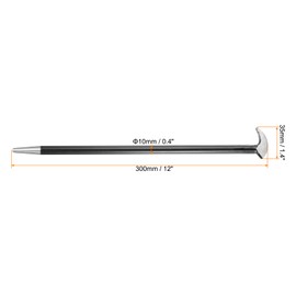 HARFINGTON 2pcs Rolling Head Pry Bar 12" Length 0.4" Rod Dia Carbon Steel Lady-Foot Leverage Bar Heel Line Up Pry Bars for Automotive Mechanics Aligning & Prying
