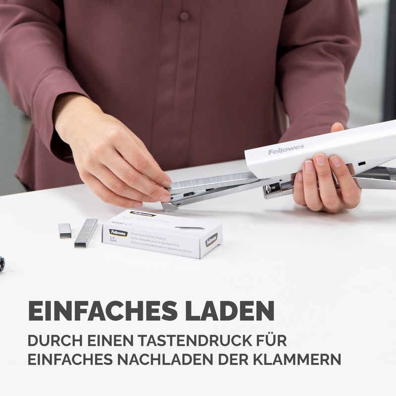 Fellowes Metal Stapler LX890 No Staple Jam with Anti-Bacterial Protection