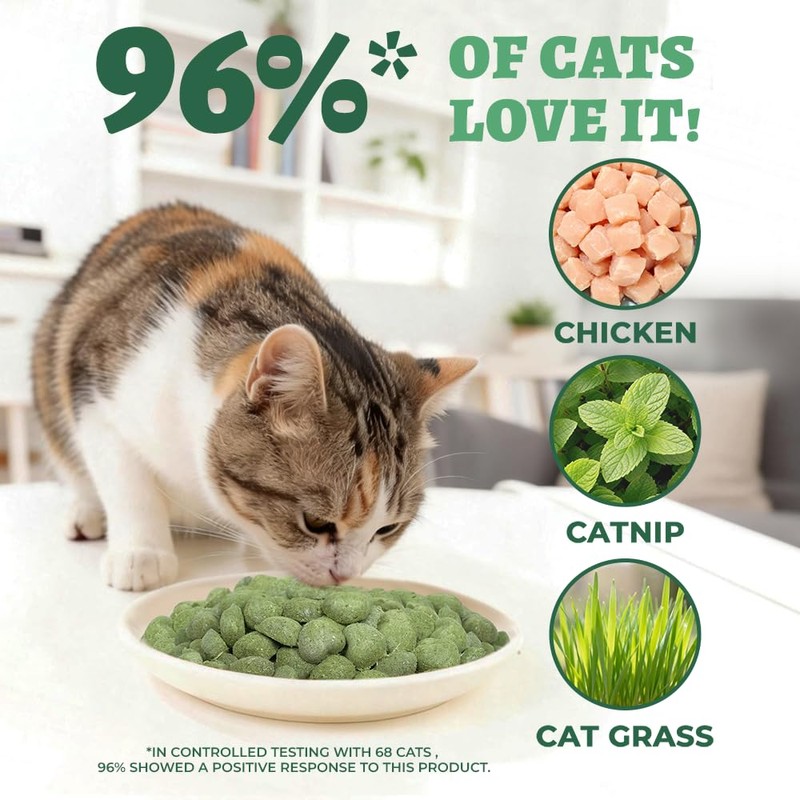 Wellix Freeze-Dried Catnip Treats with Chicken, Cat Grass & Catnip,