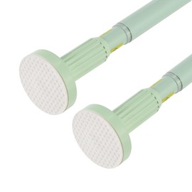 uxcell 2pcs Tension Curtain Rod, 36" to 63" Adjustable Curtain Rod No Drilling Shower Curtain Rod Carbon Steel Expandable Tension Rod for Window, Doorway, Wardrobe, Green