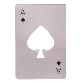 Bottle Openers, Ace of Spades, Credit Card Size, Stainless Steel, Silver