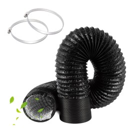 Exhaust Hose 100 mm Aluminium Flex Pipe Length 1.5 m Black PVC Aluminium Pipe Ventilation Hose Hose with 2 Steel Tyres Air Conditioning Hose Exhaust Hose Air Conditioner for Air Conditioners Tumble Dryer Extractor Hood