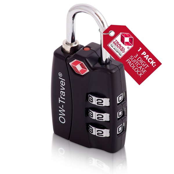 OW-Travel Combination Lock 3 Digit with Open Alert Display Suitcase