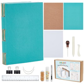 WEBEEDY DIY Blue Bookbinding Starter Set Bookbinding Accessories Includes Binding Paper Folder Paper Creaser Needle Thread DIY Journal Set for Adults "10 x 15 cm (A6)" Translated into German