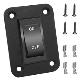 VOANZO 12 V 20 A Switch On/Off with Panel 4-Pin Rocker Switch DPST Trailer Camper Light Toggle Switch for Motorhome Boat etc.
