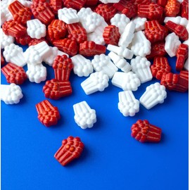 Red & White Popcorn Boxes - Edible Sprinkle Topping | great for Baking, Decorating Brownies, Cakes, Cookies, Doughnuts, Ice Cream, & More - (3.5oz Jar)