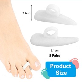 EPCDBBRT 8 Pairs of Toe Correctors, Toe Assistors, Toe Separators, Single Hole Toe Correctors, Toe Accessories