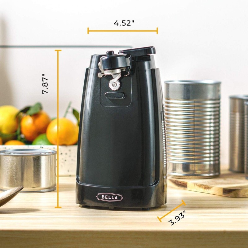 bella Electric Can Opener and Knife Sharpener, Removable Cutting Lever,
