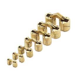 GEFONG Mini Cylindrical Barrel Hinge 24mm for Cabinet Door Panel Connection Small Box DIY Hand Craft Brass Matt Concealed Hinges 180 Degree Opening Angle Pack of 2 Pcs