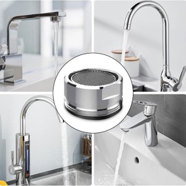 6pcs Aireador de Grifo Lavabo de Baño Aireador de Llave para Fregadero Cocina 15/16 Pulgadas Piezas de Grifos Repuesto con Carcasa de Latón Restrictor de Caudal Filtro de Grifo Con Junta (6, Latón)