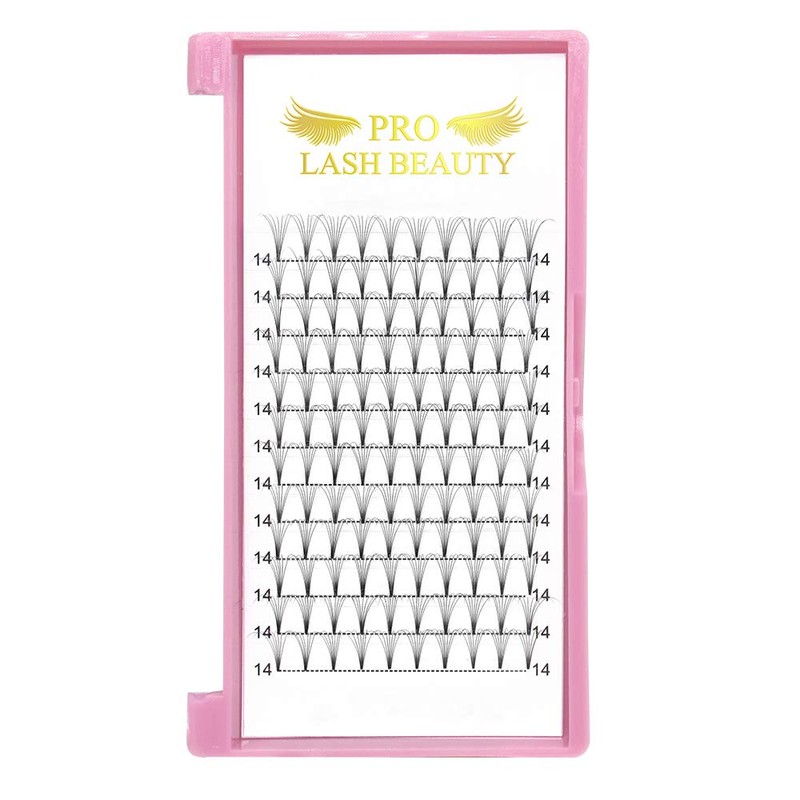 Ready-to-Use Fan Eyelash Extensions, 7D-D-0.07-Mix, Short Stem Volume Eyelashes, 0.07