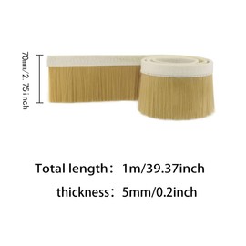 ITROLLE CNC Vacuum Brush 1m x 70mm/39.37 x 2.76inch Vacuum Cleaner Engraving Machine Dust Cover Nylon Strip Brush for CNC Router, Spindle Motor Milling Machine Yellow