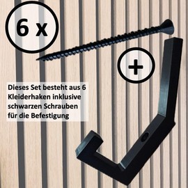 js3dmanufaktur Coat Hook for Acoustic Panels Acoustic Panels Acoustic Panel DIY Vertical Black Large Includes Screws