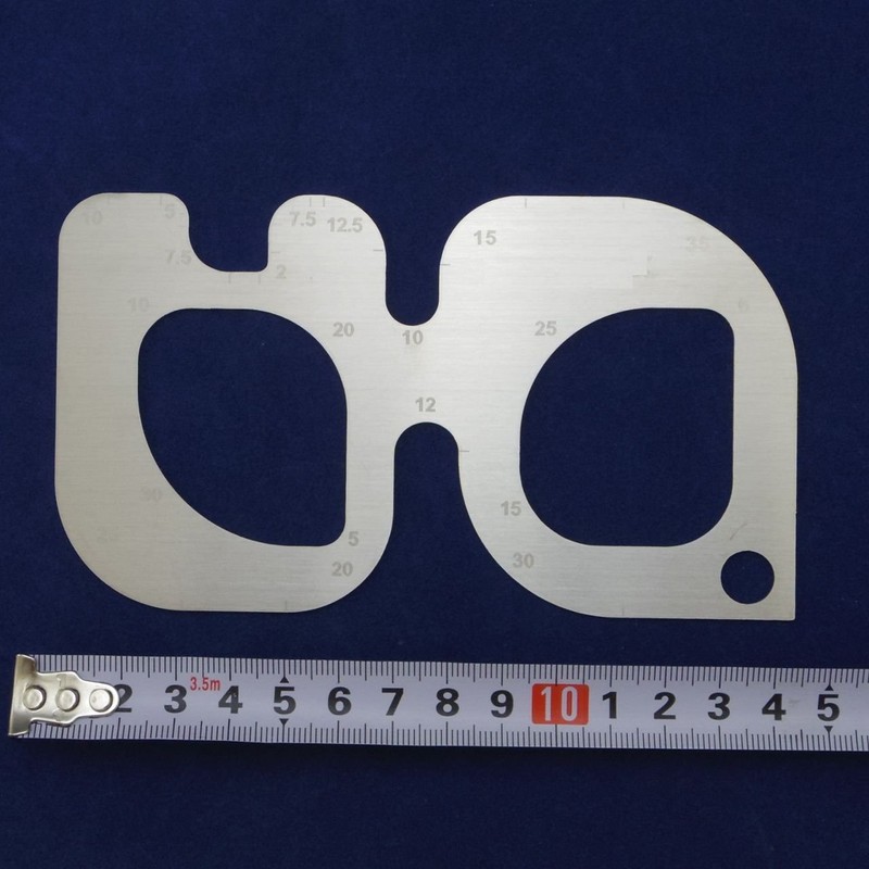 TNBF Metal Ruler R Funnel Cutting Leather Leather Processing Tool