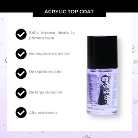 Gelden - Esmalte Tratamiento para Uñas, Brillo Protector de Acrilico [Acrylic Top Coat] 15ml - 4 Piezas